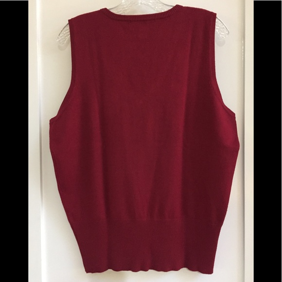 Monterey Bay Women’s Burgundy Classic V-Neck Vest  L - Picture 2 of 14